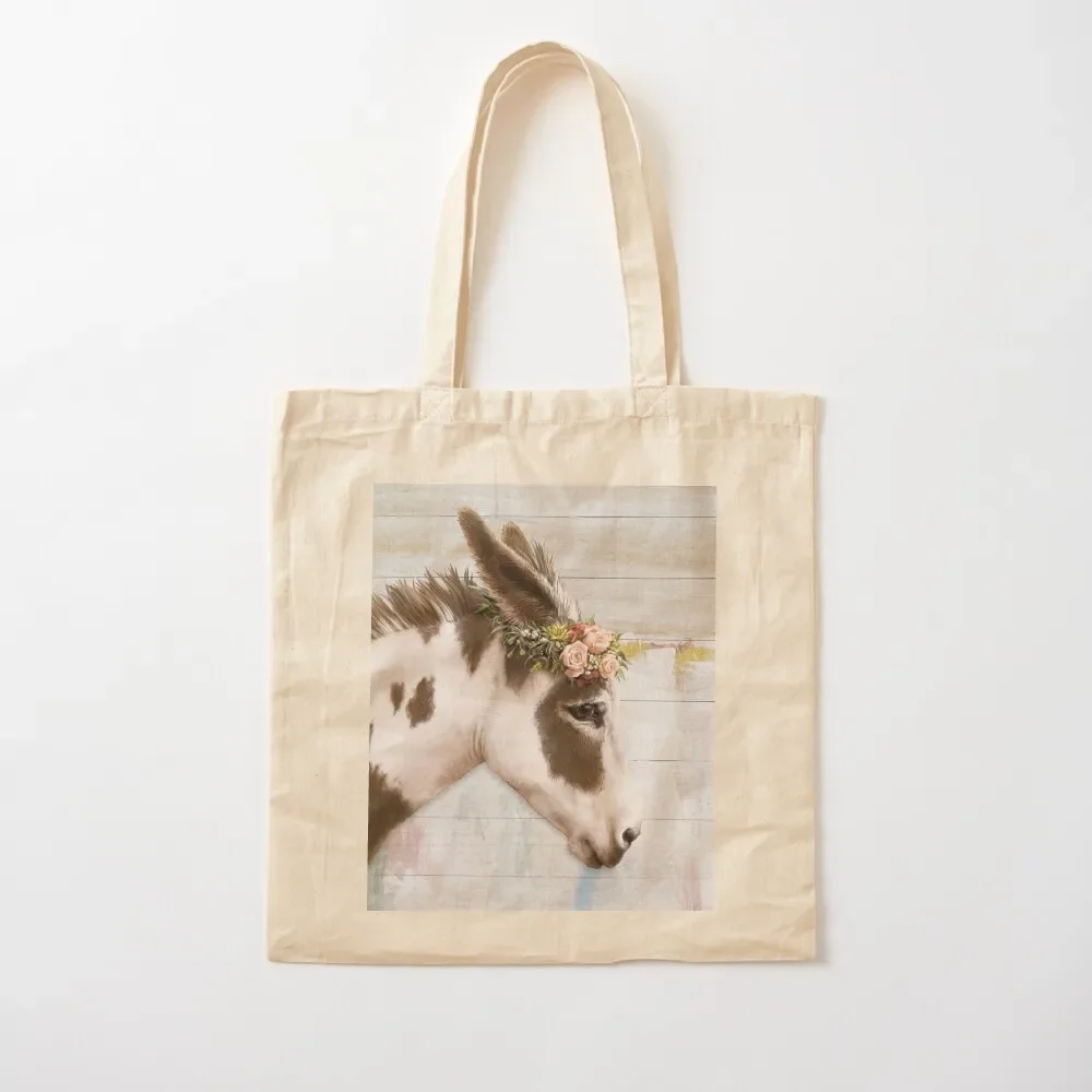 

2025 New Bags Spotted Flower Donkey Painting Tote Bag Canvas stote bag Reusable bags Big bag foldable reusable