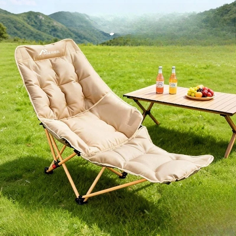 UltraSoft Padded Moon Chair Portable Folding Reclining Camping Lounger Heavy Duty Outdoor Lawn Seat Adjustable