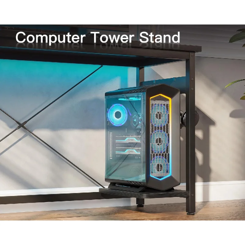 L Shaped Gaming Desk, Corner Computer Desk, Sturdy Home Office Computer Table, Writing Desk, Larger Gaming Desk