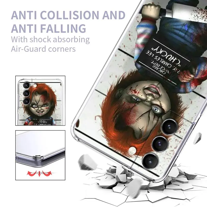 Chuckys Doll Childs-play-3 Horror Funda For Samsung S24 S23 S22 Ultra 5G Case For Galaxy S21 S20 FE S24 S23 Plus S10 Clear Cover
