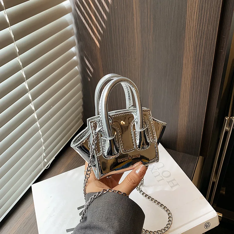 Trendy Mini Earphone Bag Crossbody Shoulder Bags Golden Purse Handbags Versatile Glossy Designer Female Bag Сумка Женская Sac 가방