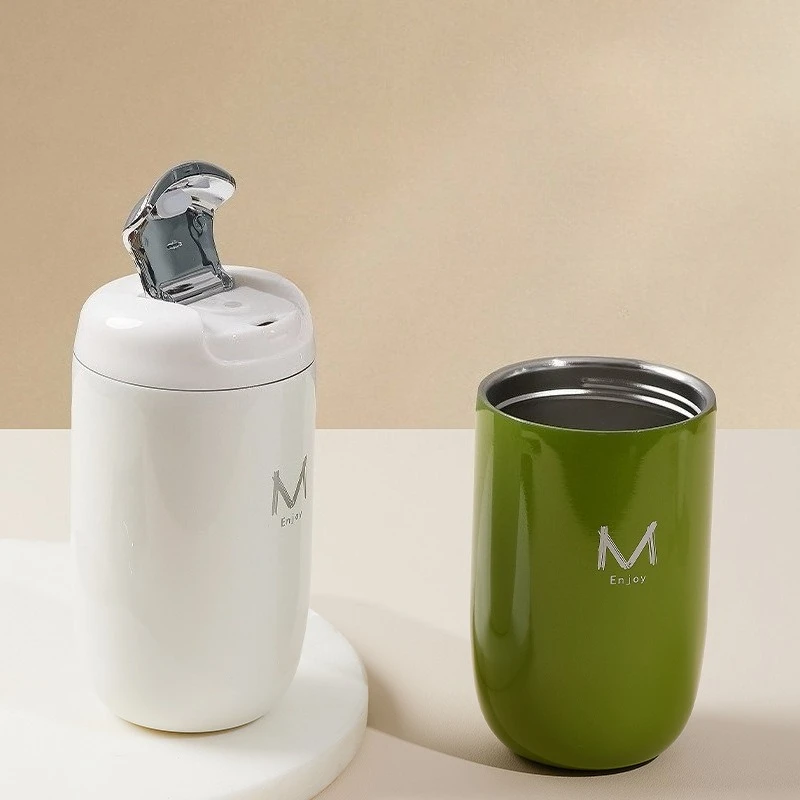 

350ml Egg-Shaped Insulated Cup, Stainless Steel Thermos with Press Lid, Portable Insulated Bottle, Business Gift Mug with Box