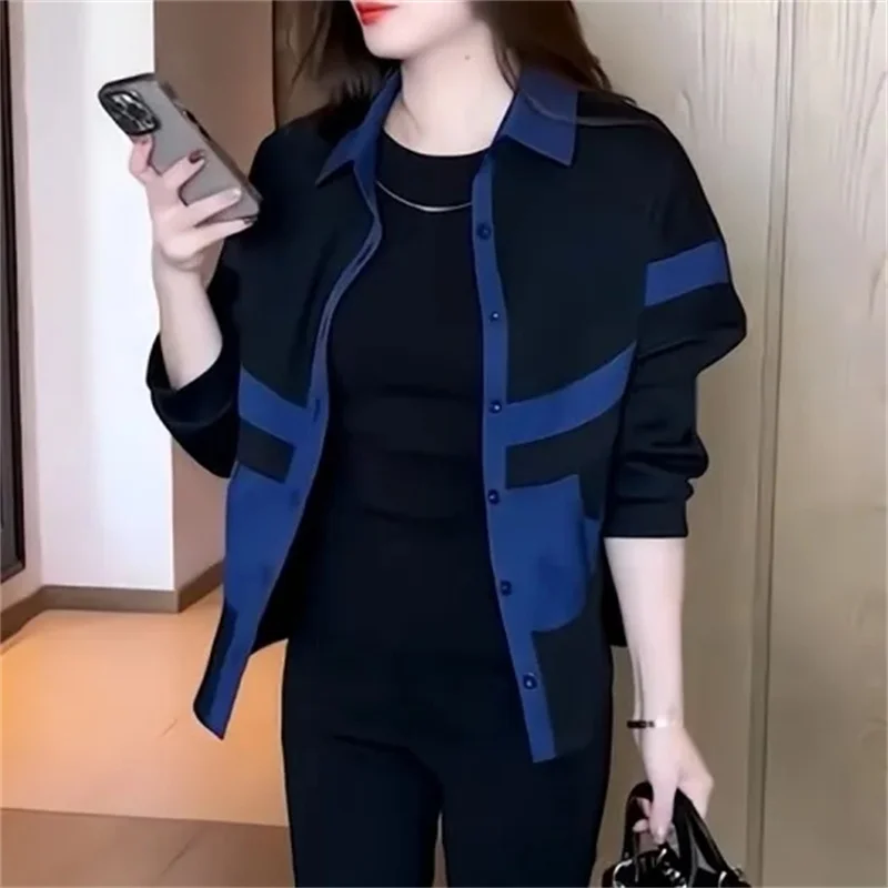 2026 primavera otoño abrigo nuevo mujer moda cuello temperamento camisa coreana mujer estilo occidental prendas de vestir sueltas señoras