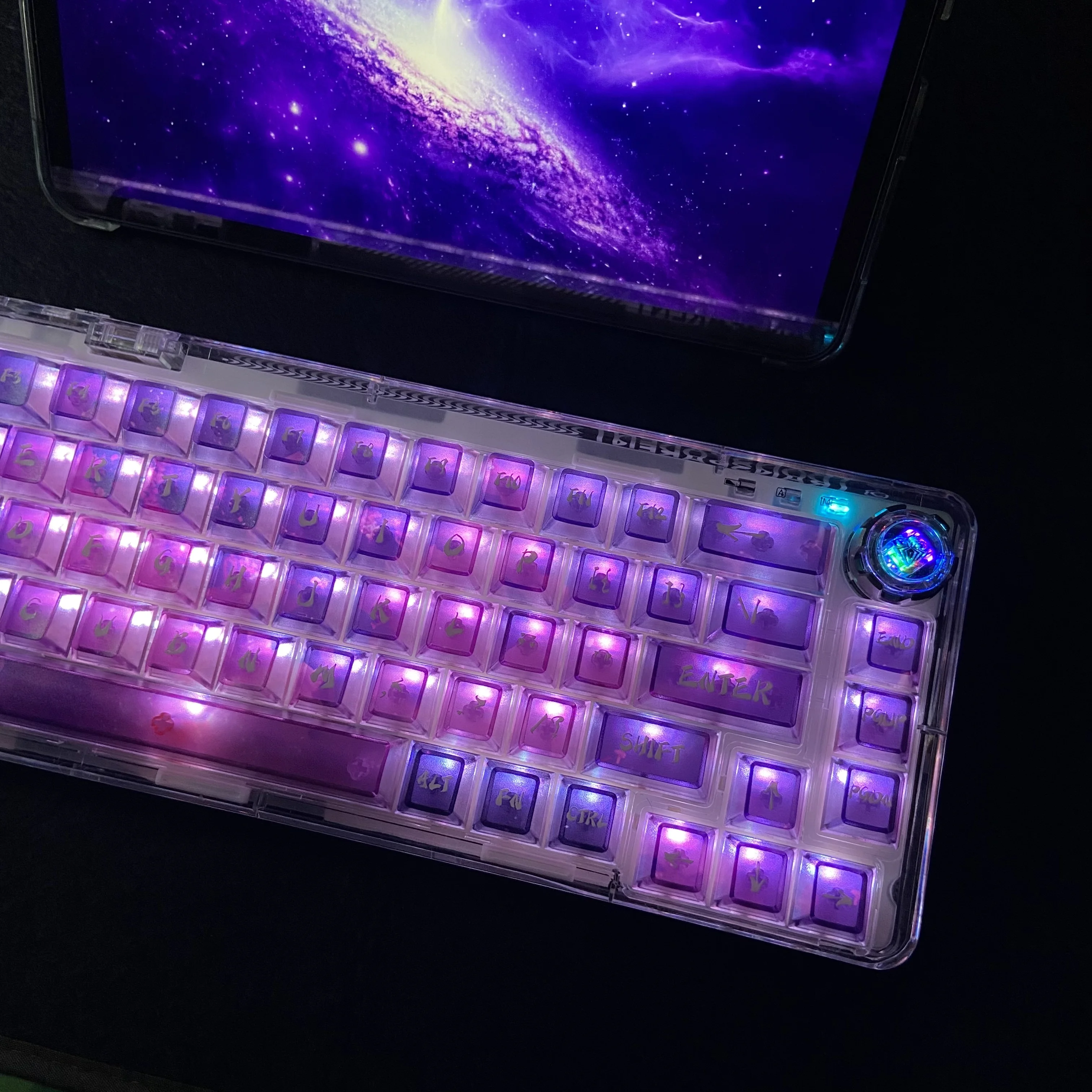 Colorful Matte Keycap for 60% 75% TKL 96% 100% Mechanical Keyboard with Numeric Keypad Custom Starry Sky Key Cap Cherry Profile