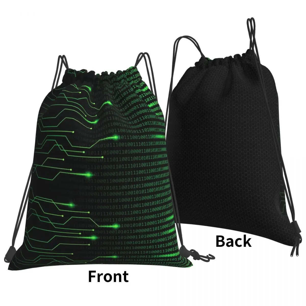 Binary Code Inside Throw Blanket And Lightweight Fleece Backpacks Multi-function Drawstring Bags Sports Bag Book Bags School