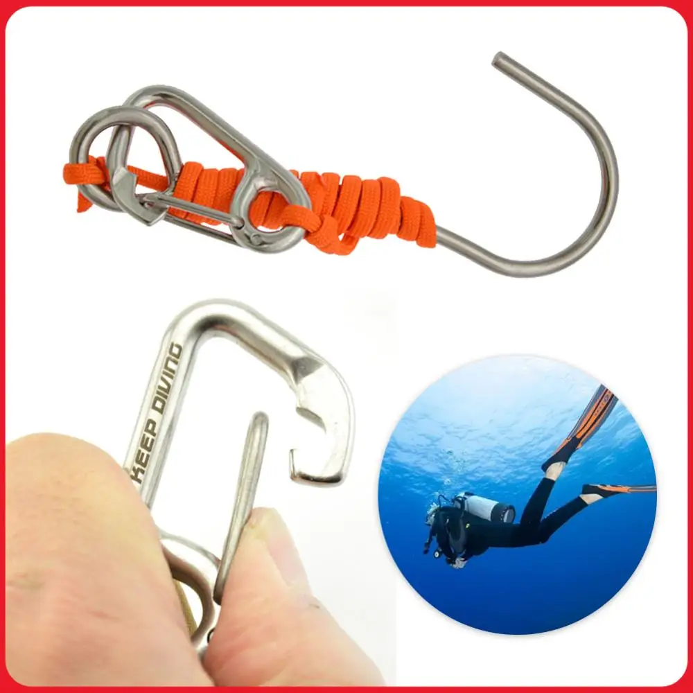 

Anti-Lost Reef Hook 120cm Spiral Coil Lanyard Diving Drift Reef Hook Outdoor Underwater Hook for Water Activities