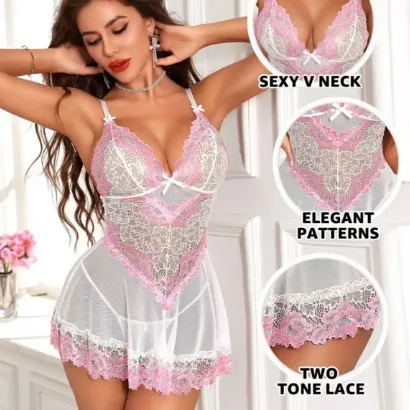

Foreign Trade Sexy Temptation Lace Pure Desire Perspective Suspender Nightdress Sexy Underwear Pajamas Can Be Worn Outside Women