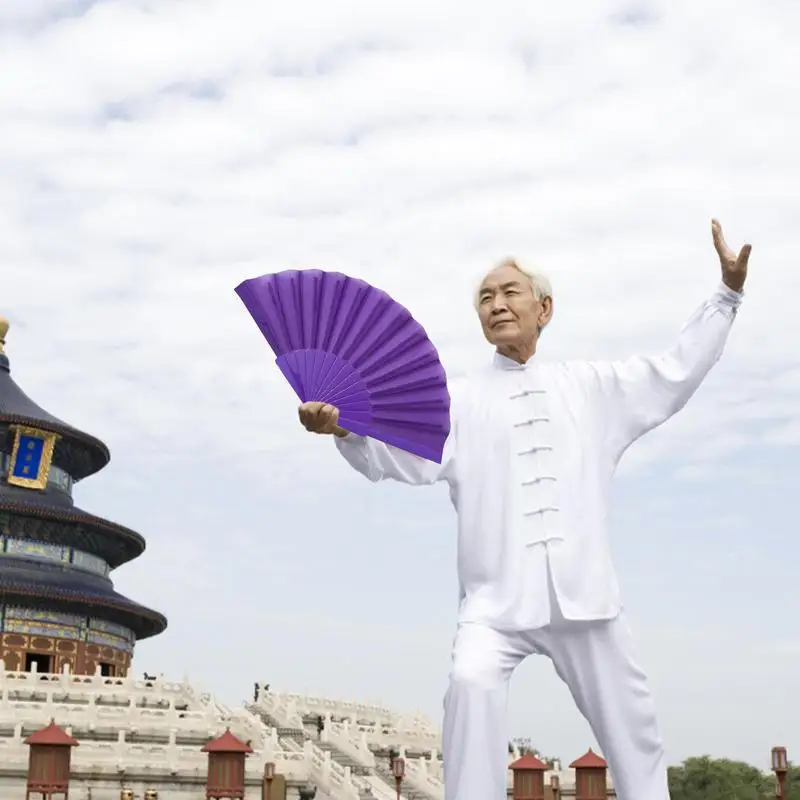 Plastic Bone Dance Fan Tai Chi Fan Yoga Kung Fu Performance Handopvouwbare Podiumfan Chinese Chinoiserie Huwelijksfeest Decor