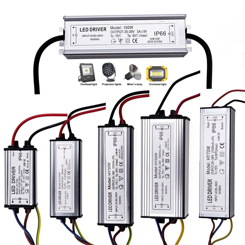

Светодиодный драйвер источник питания Dc20v Dc38v световой трансформатор 110v-220v адаптер 300ma 3000ma 10w-100w Ip66 водонепроницаемый высокий для / приведенная полоса