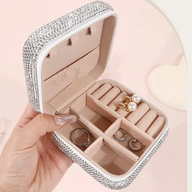 luxury-rhinestone-jewelry-box-portable-women's-ring-storage-case-bling-lady-earring-necklace-container-sparkly-jewelry-organizer