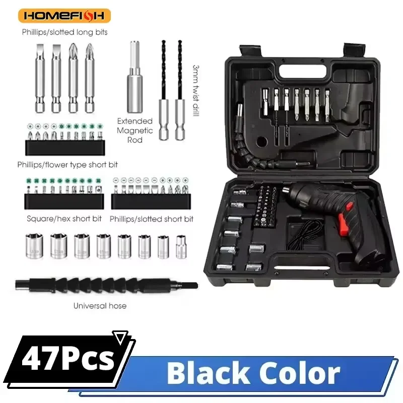 

Набор электрических отверток 3,6 В, беспроводной электроинструмент, аккумуляторный мини-дрель-шуруповерт для домашнего ремонта