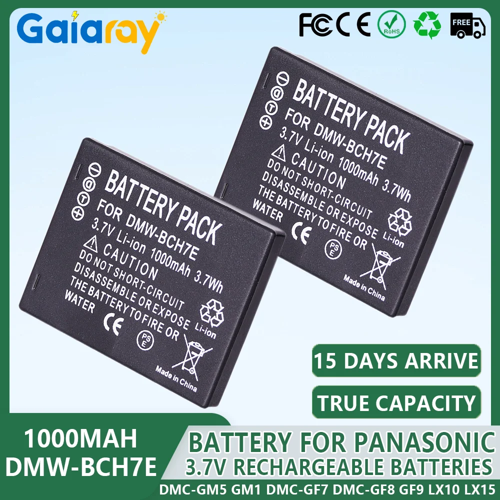 DMW-BCH7E Rechargeable Camera Battery For Panasonic DMW-BLH7PP Lumix DMC-GM5 GM1 DMC-GF7 DMC-GF8 GF9 LX10 LX15 1100mAh