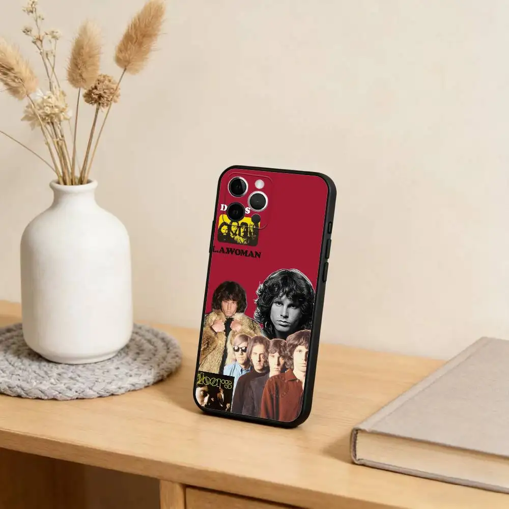 حافظة هاتف The-Doors-J-Jim-Morrison لهاتف iPhone 17,16,15,14,13,12,11 Plus,Pro Max,XS,غطاء أسود من السيليكون الناعم