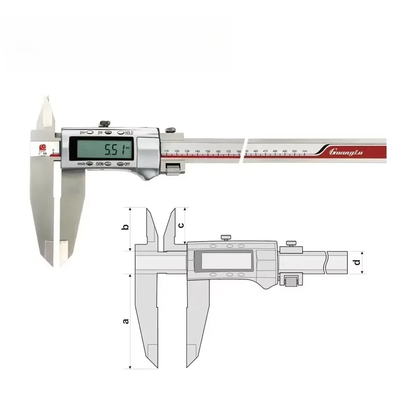 

【Best-selling】Stainless Steel Digital Vernier Caliper 0-500mm Double Blade Electronic Measuring Ruler Thickness Gauge Range Find