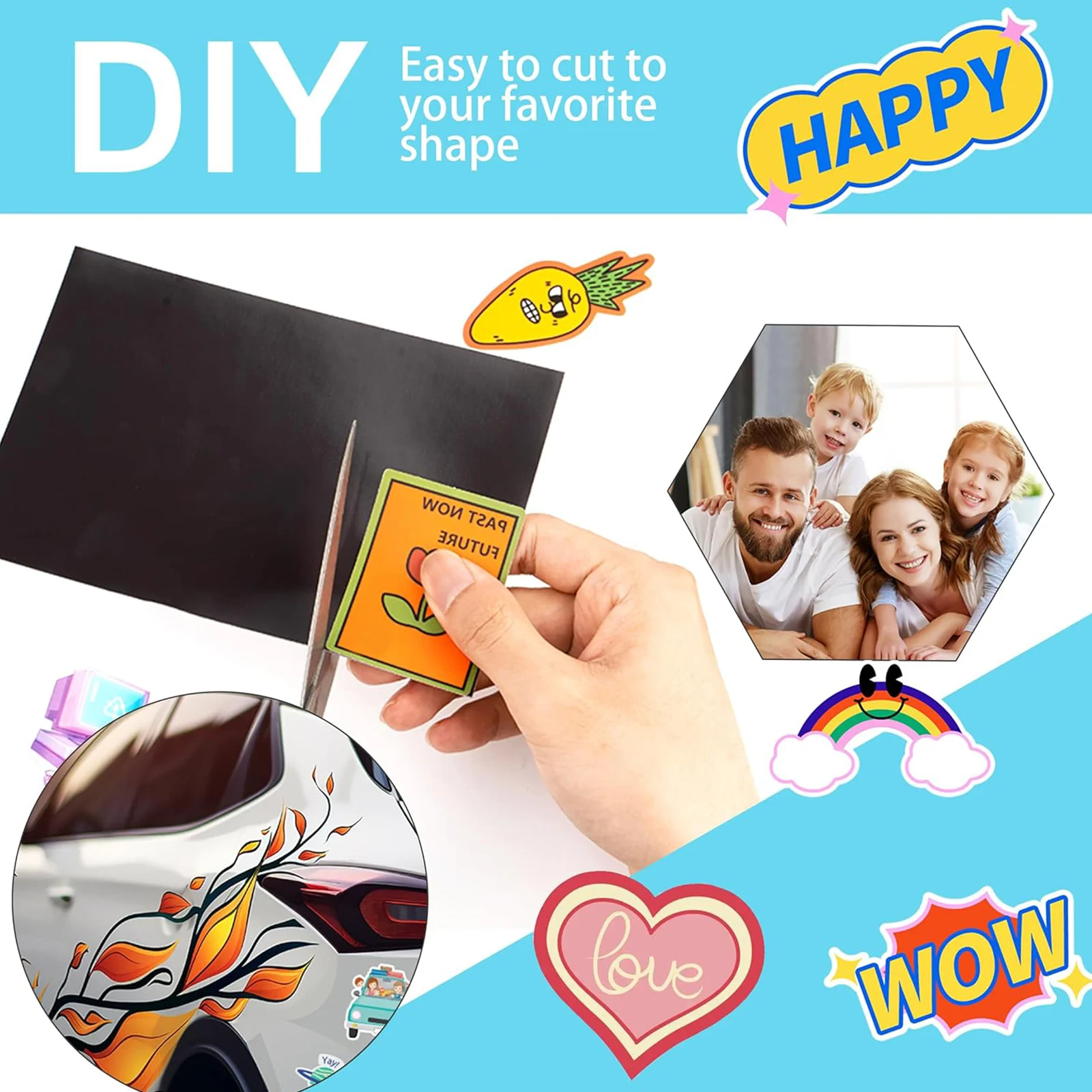 5 Sheets Glossy Printable Magnetic Sheets A4(8.3x11.7 Inches) Size for Inkjet Printers,Print Paper Non-Adhesive Backing, 16mil