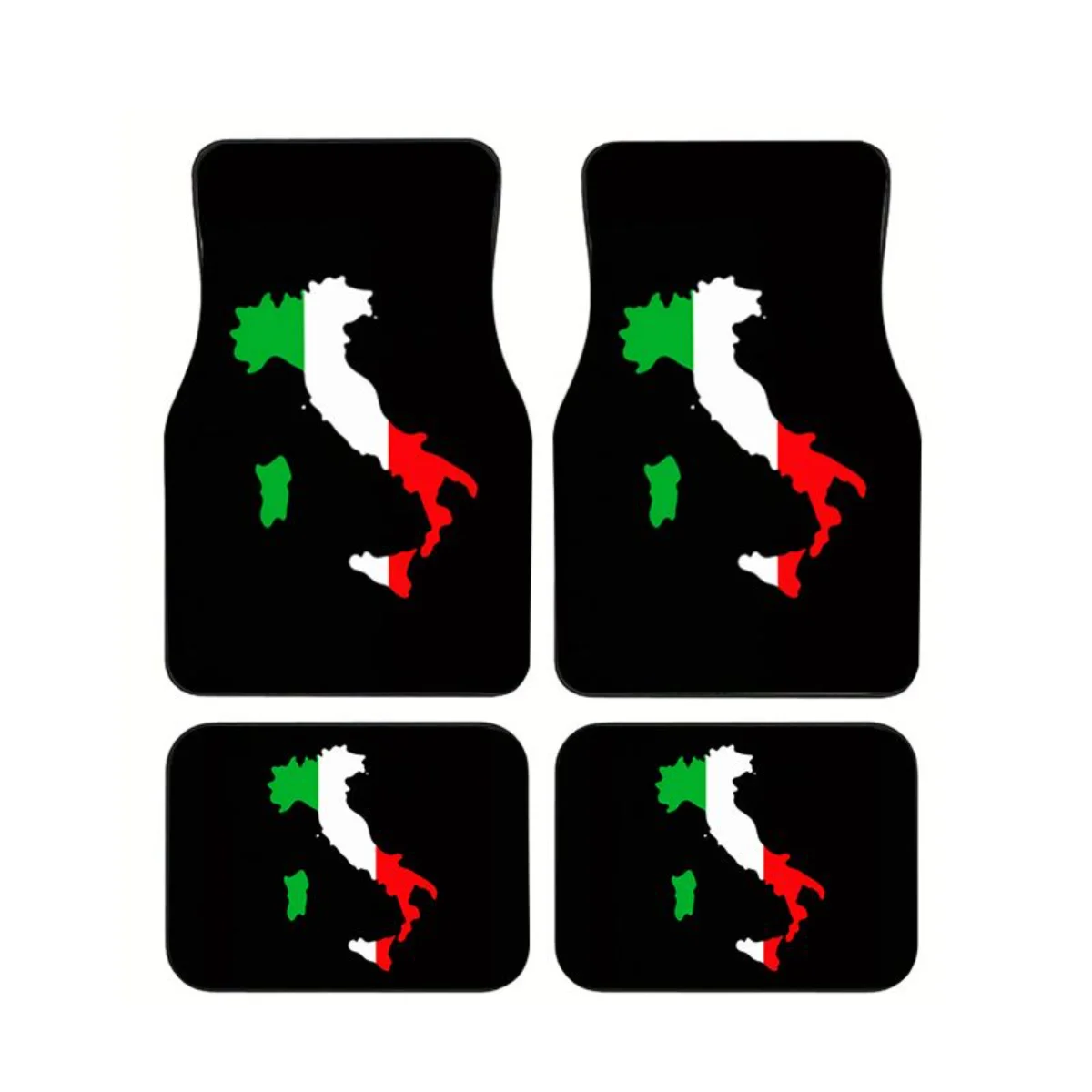 

Italy Map Flag Print Car Floor Mats 4Pcs Universal Fit Black Auto Foot Mats Non-Slip Interior Accessories For SUV Sedan Trucks
