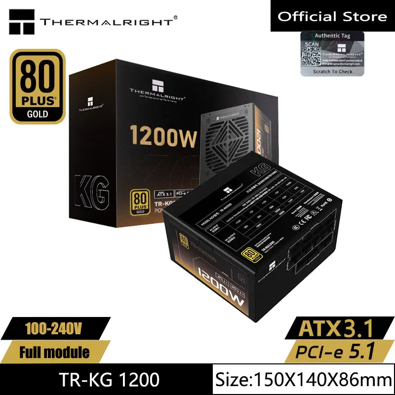 Thermalright TR-KG1200/1000 Black Gold medal fully modular power supply/support ATX3.1/Voltage 100-240V/support PCI-E5.1
