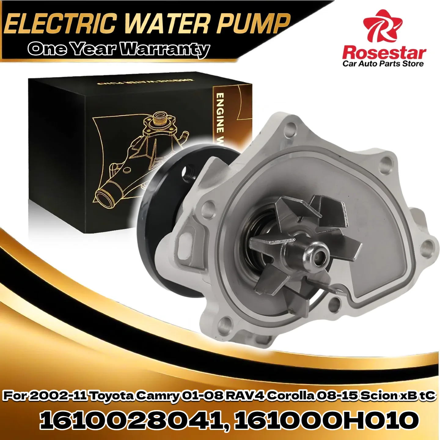 

Water Pump For 2002-11 Toyota Camry 01-08 RAV4 Corolla 08-15 Scion xB tC AW9414, 1610028041, 161000H010