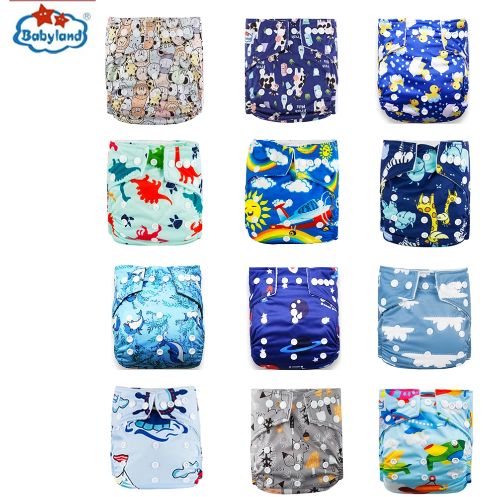 BABYLAND 2023 Reusable Diaper Shells Fit 3-15kg 0-2 Years Eco-friendly  Adjustable Nappy Washable Baby Cloth Diaper Covers