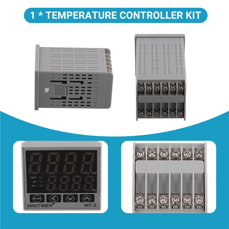 SINOTIMER PID Temperature Controller Kit Intelligent Digital Display Temperature Controller Thermostat