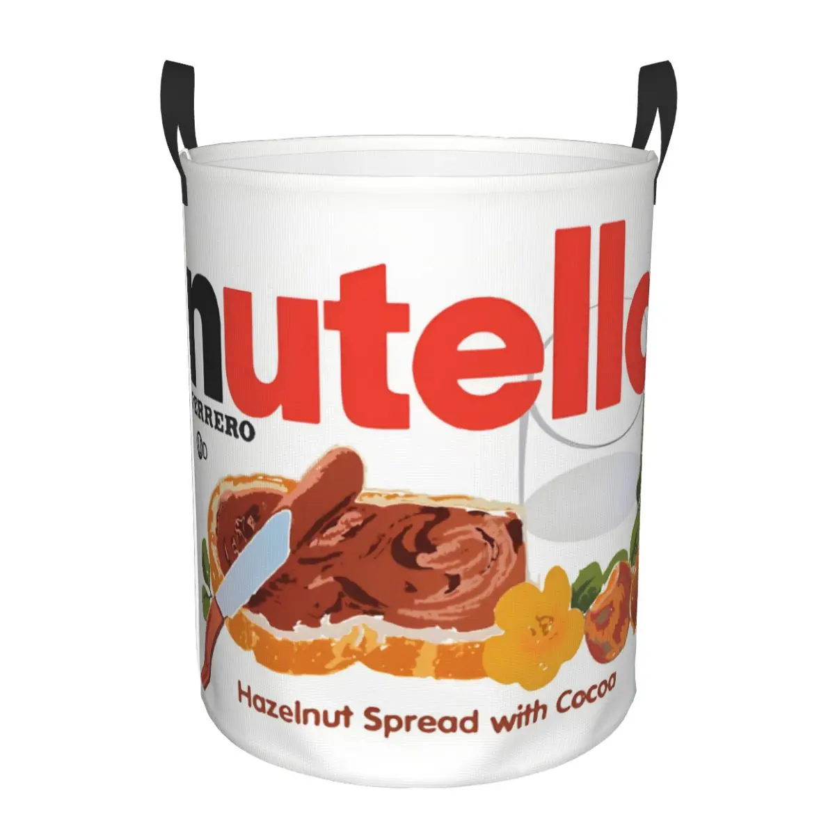

Customized Nutella Hazelnut Cocoa Spread Laundry Hamper Large Storage Basket Iconic Girls Boys Toy Organizer
