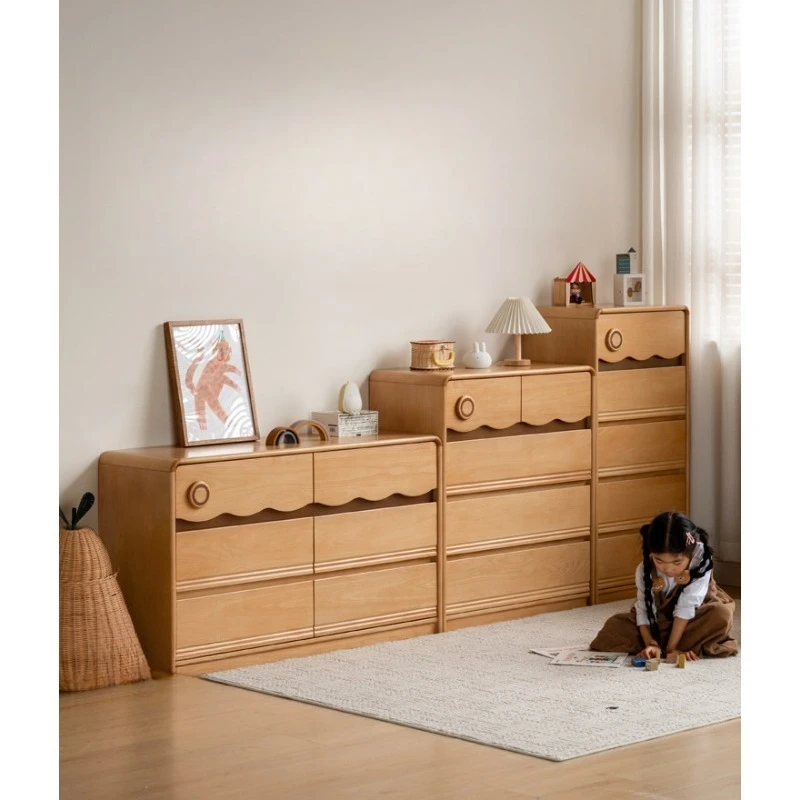 Solid wood chest, log wind bedroom bedside locker, household feeding table storage chest