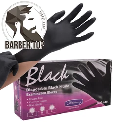 Disposable Rubber Gloves Multipurpose Black Nitrile Gloves Salon Hairdressing Heat Resistant Gloves Hair Styling Tools