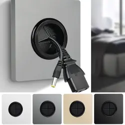 86 Type Wall Blank Panel With Outlet Hole Decorative Cover Cable Socket With Rubber Pad Cable Organizer Storage Home Improvement