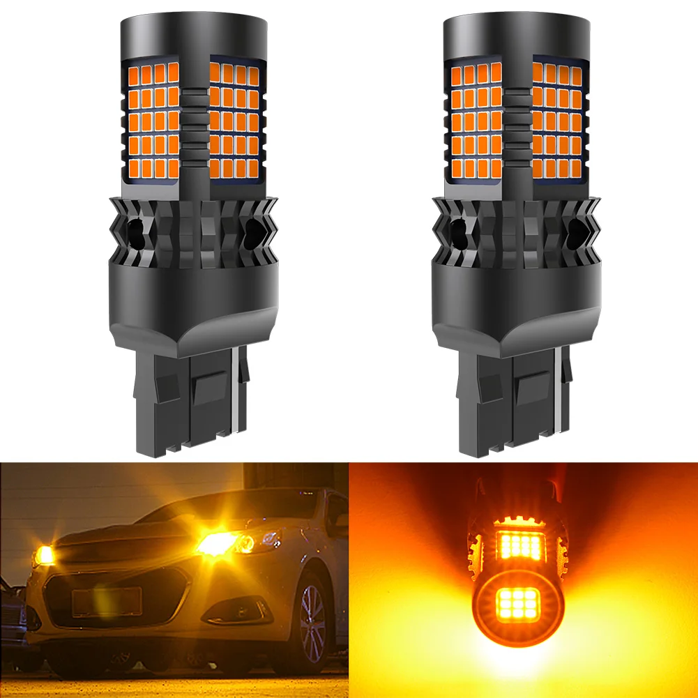 

2Pcs 7440 T20 W21W WY21W 7440NA Amber LED Bulbs Canbus Error Free Plug and Play Car Turn Signal Lamp For 2014-2016 Acura MDX