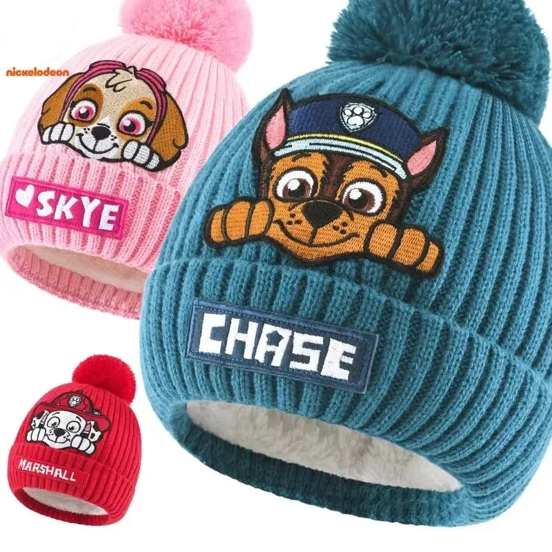 Sombrero de patrulla canina figura de Anime Cosplay Skye Chase niños niñas invierno cálido niños gorra de dibujos animados Kawaii niños juguete de regalo de cumpleaños