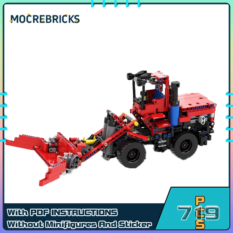 MOC-129460 B-Model Wheel Loader Building Blocks para crianças, modelo de veículo de engenharia, brinquedos de montagem criativa