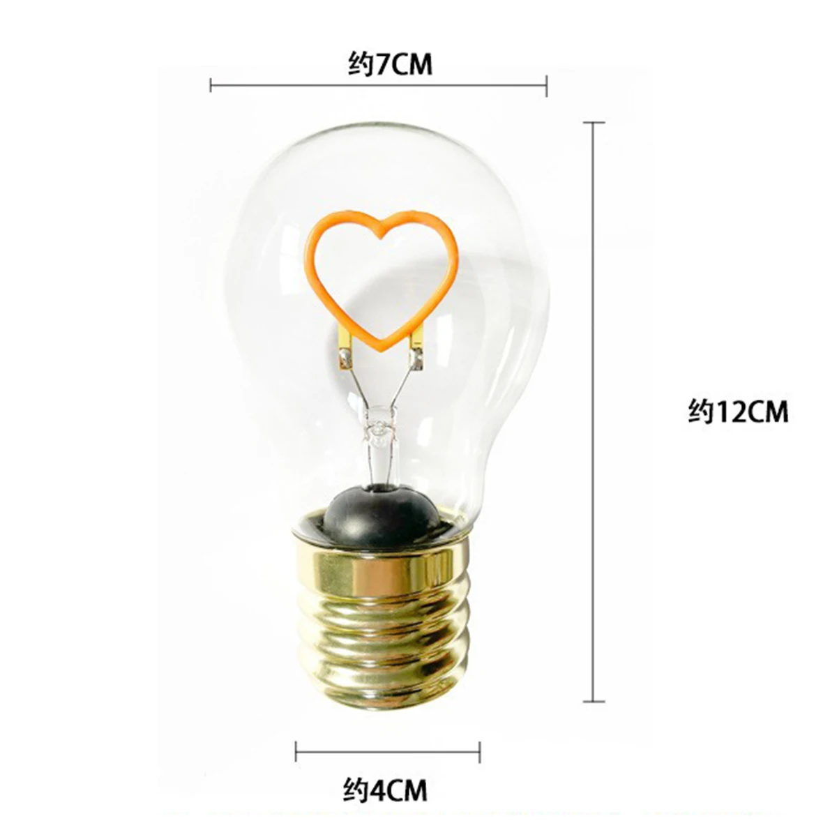 New Hot Vintage Edison Led Bulb Big Globe A70 Heart Cupid's Arrow USB Rechargeable DC 5V E27 Specialty Decorative Light Bulb