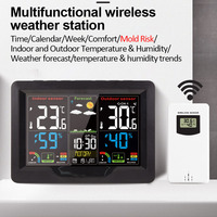 Multifunctional Wireless Weather Station Color Disply Digital Clock Thermometer Hygrometer Outdoor Sensor with Trend Mildew Risk