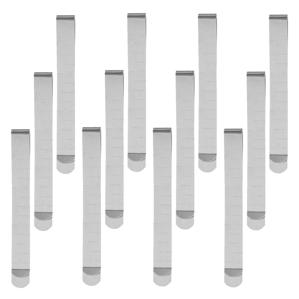 12 Pcs Stainless Steel Crimping Clip Hemming Ruler for Sewing Supplies Clips Fabric Large Mini Projects Tool