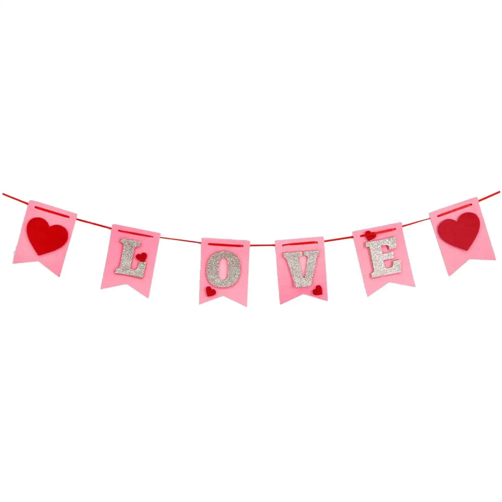 Valentine Day Party Banner Burlap Garland for Romantic Wedding Anniversary Decor