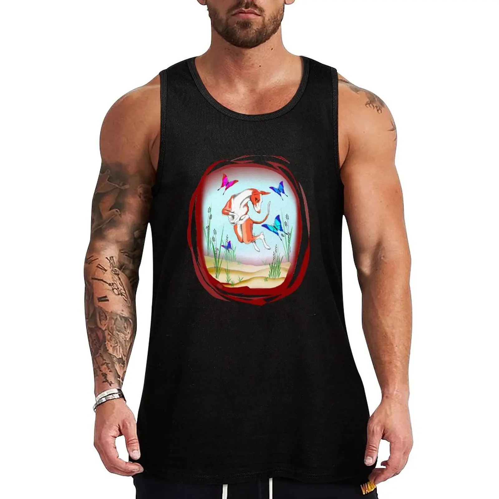 

IBIZAN HOUND FANTASY. Tank Top T-shirt male gym Men's t-shirts vest men