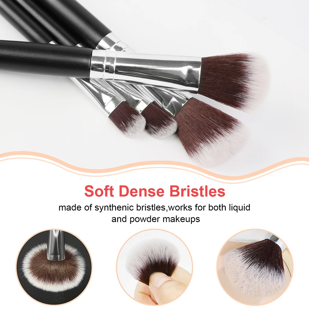 18pcs Makeup Brushes Set Premium Synthetic Kabuki Foundation Concealers Powder Blush Blending Face Eye Shadows Travel  Brush Set