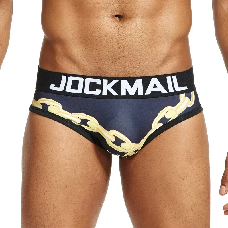 JOCKMAIL Slip intimo uomo sexy Mutandine stampate Calzoncillos Hombre Slip Calcinhas Cuecas Intimo Nylon Asciugatura rapida