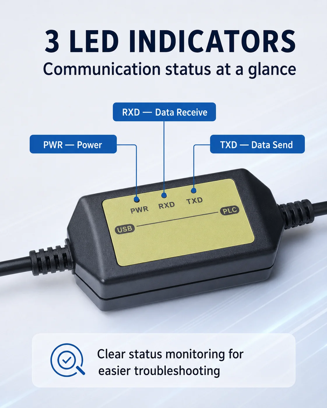 usb-2711-nc13-plcプログラミングケーブル、usb-rs232-db9データケーブル（ab-panelview-hmi用、3つのledインジケータ付き）