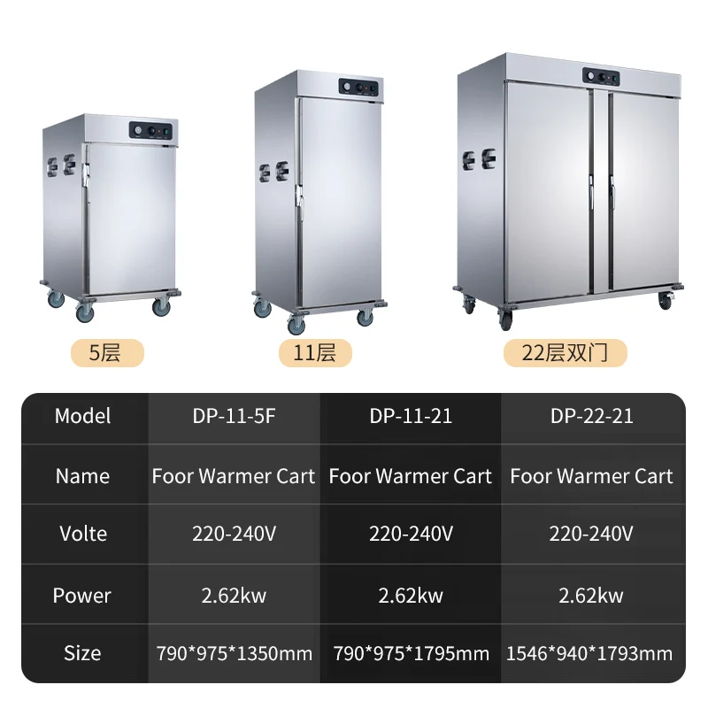 Holding Warmer Cart Upright Heated Holding Cabinet for Use Electric Mobile Kitchen Hotel Supermarket Banquet Display Hot Food