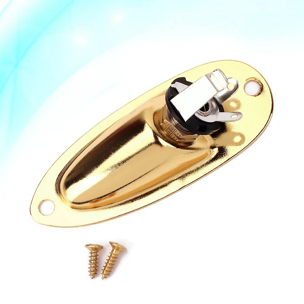 

Boat-shaped Socket Guitar Output Jack Input Right Angle Plate Plug Golden Endpin
