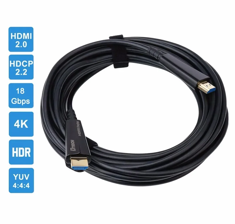 كابل HDMI من الألياف الضوئية 4K 60 هرتز HDR 18 جيجابت في الثانية عالي السرعة تحت العينات داخل الجدار مصنف مجانًا