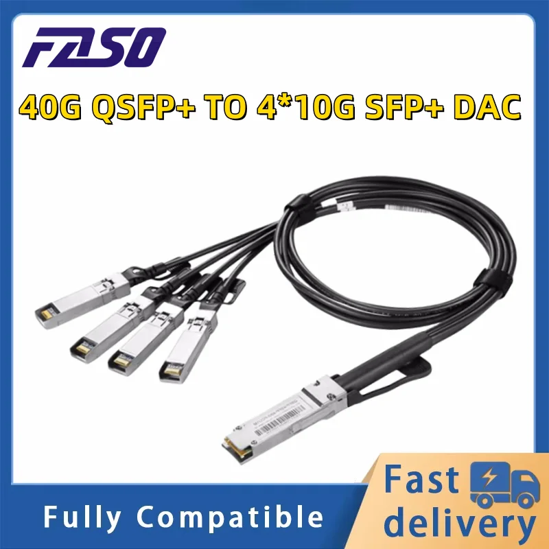 

DAC 40G QSFP To 4*10G SFP+ Cable 0.5/1/2/3/5M Copper SFP + Direct Attach Passive DAC Cables Compatible with Cisco/MikroTik