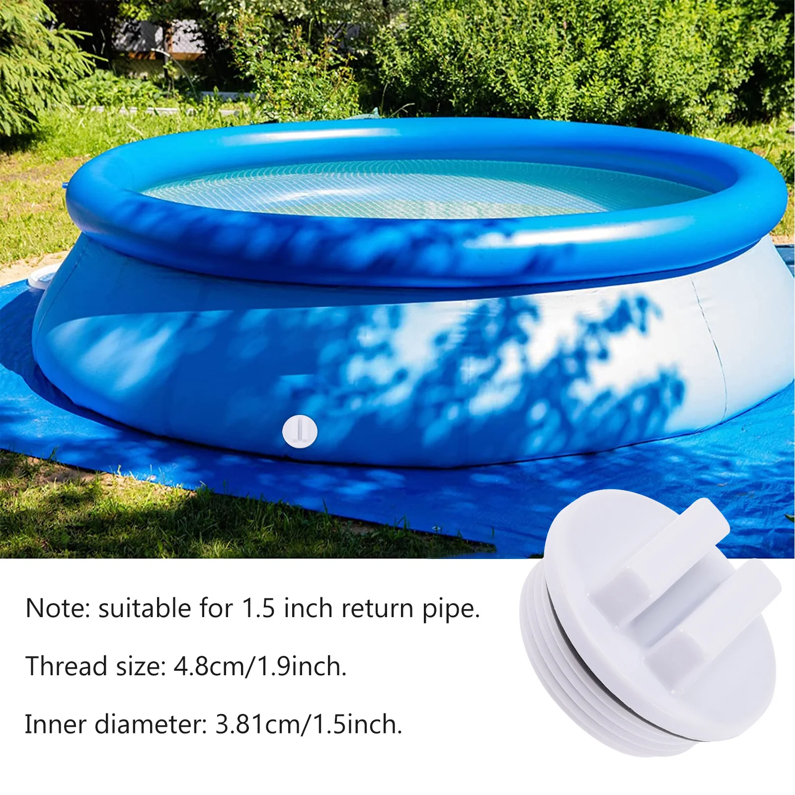 

6pcs Threaded Pool Return Plug Winterizing Drain Cover For Spa Leak-Proof O-Ring Durable Filter Outlet Waterproof Protection