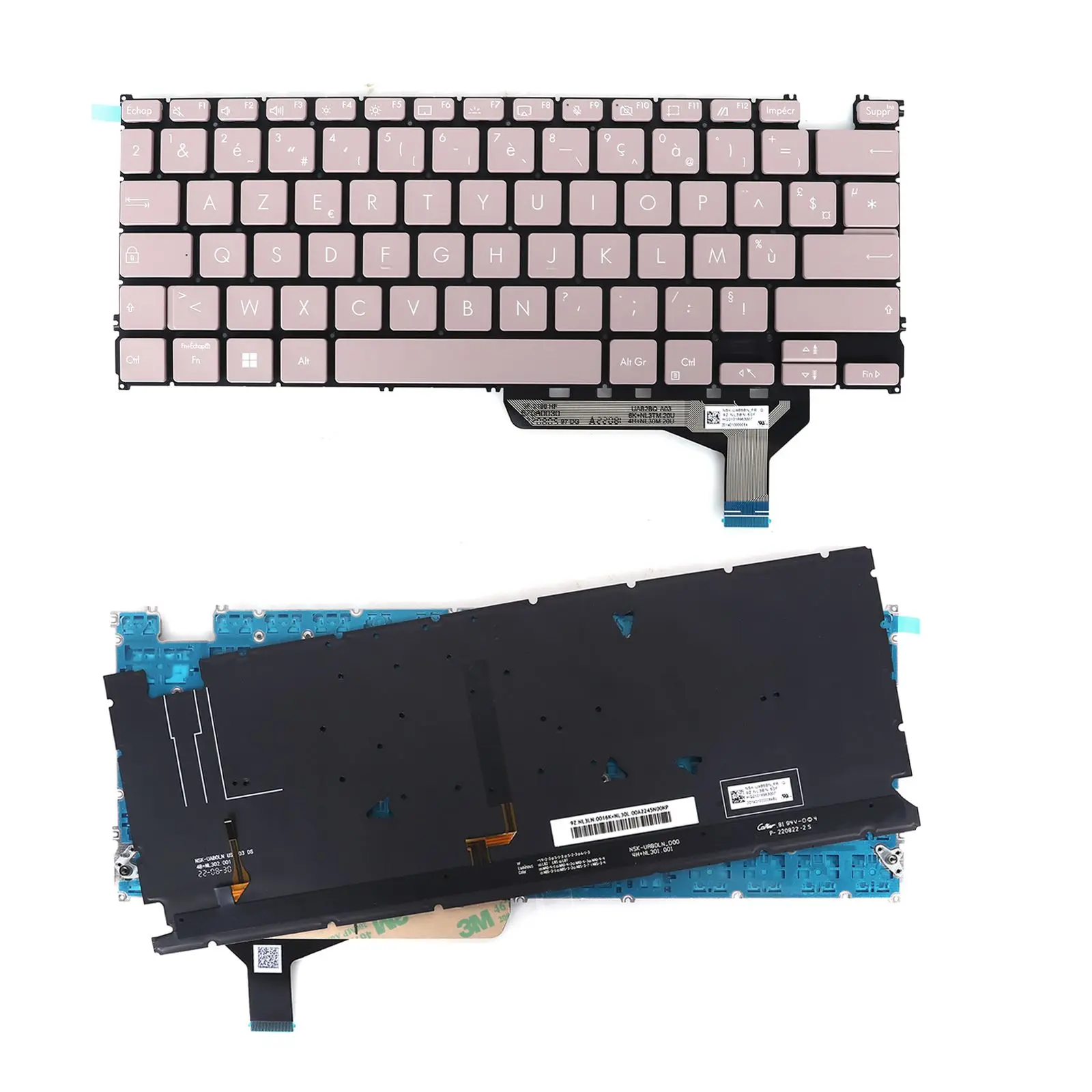 

Клавиатура для ноутбука FR для ASUS Zenbook S 13 UM5302 RM5302 BM5302, розовая с подсветкой и небольшим Enter