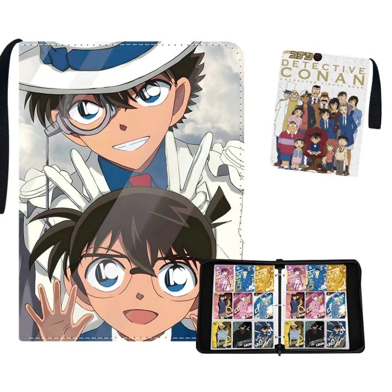 900pcs-large-capacity-detective-conan-9-grid-storage-leather-zipper-style-anime-peripheral-card-album-storage-multiple-styles