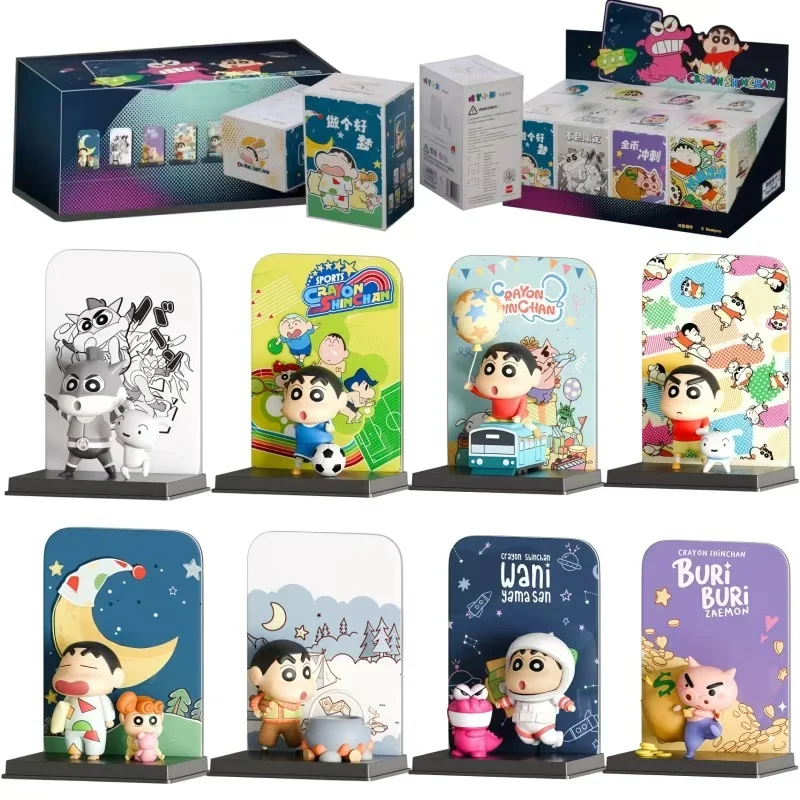 

New Crayon Shin-chan Blind Box Acrylic Daily Scene Collectible Doll Toys Action Figure Anime Model Desktop Decoration Kids Gifts