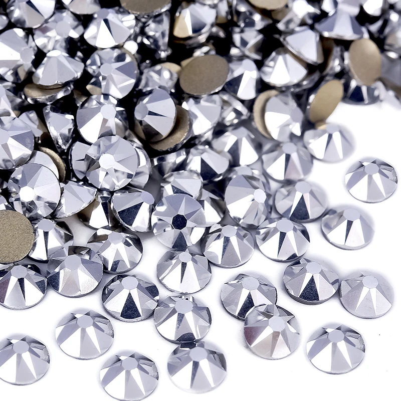 BOBOHOO 2088 Nicht-Heißfix Schwarze und Weiße Glasrhinestones Kristall Flachboden 8 Große 8 Kleine 16-Schliff Strass für Nägel, Kleidung, Schuhe, Taschen – Detail 12