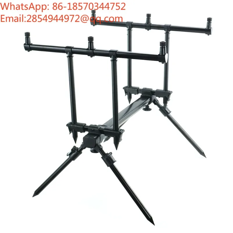 Aluminum Alloy Fast Folding Large Rod Bracket, European Sea Rod Telescopic Three-head Warehouse Bracket