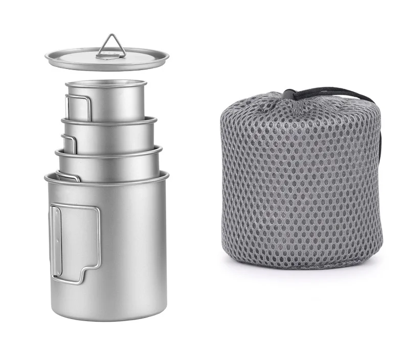 Outdoor Pure Titanium Water Cup Camping Portable Titanium Alloy Tea Cup Travel Folding Mug Tableware Camping Drinking Cup